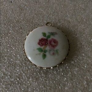 Vintage porcelain flower pendant